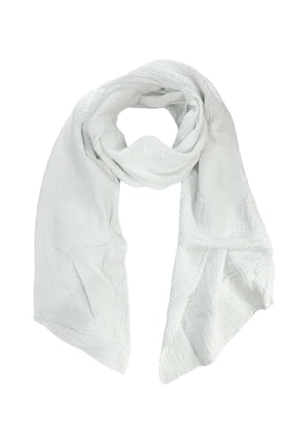 stylx Weichster Musselin Tuch Damen LANGER SCHAL Musselin Schal, Muslin Nursing Scarf 64 x 210 cm Musselin Tücher Damen, Musselintücher, Tuch Damen, Musselin Halstuch, Halstuch Damen (weiß) von stylx