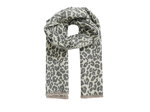stylx weicher warmer Damen XL Schal mit Leo Animal Print Damen Schal mit LEOPARD Muster, Leichtes Halstuch Modische und Elegante Winter und Herbst Leo Schals für Frauen (grau) von stylx