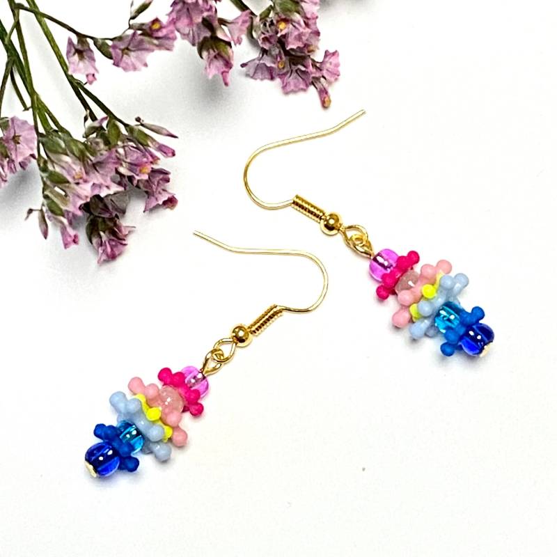 Schmuck Hängeohrring Ohrring Hänger - Hip Neon Wild Bunt Gold Frau Freundin Geburtstag Geschenk Mitbringsel Ostern Weihnacht Valentinstag von subery