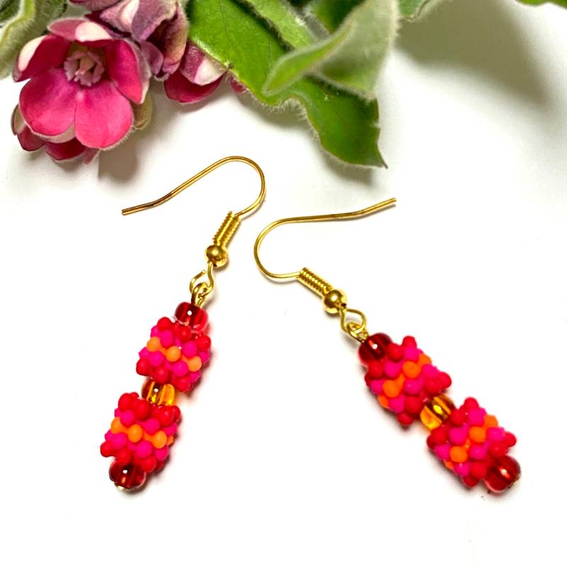 Schmuck Hängeohrring Ohrring Hänger - Kurz Neon Wild Bunt Gold Frau Freundin Geburtstag Geschenk Mitbringsel Ostern Weihnacht Valentinstag von subery