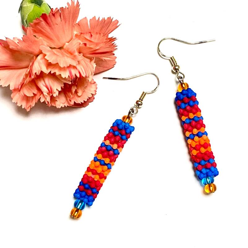 Schmuck Hängeohrring Ohrring Hänger - Lang Neon Wild Bunt Silber Frau Freundin Geburtstag Geschenk Mitbringsel Ostern Weihnacht Valentinstag von subery