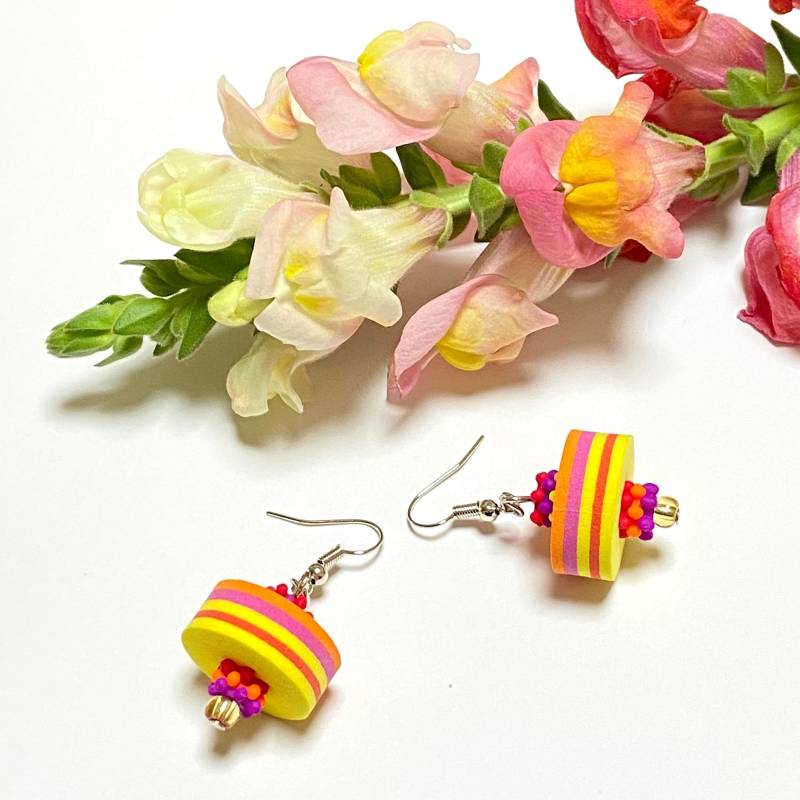 Schmuck Hängeohrringe Ohrringe Hänger - Groß Neon Wild Bunt Silber Für Valentinstag Frau Freundin Geburtstag Geschenk Mitbringsel Ostern von subery