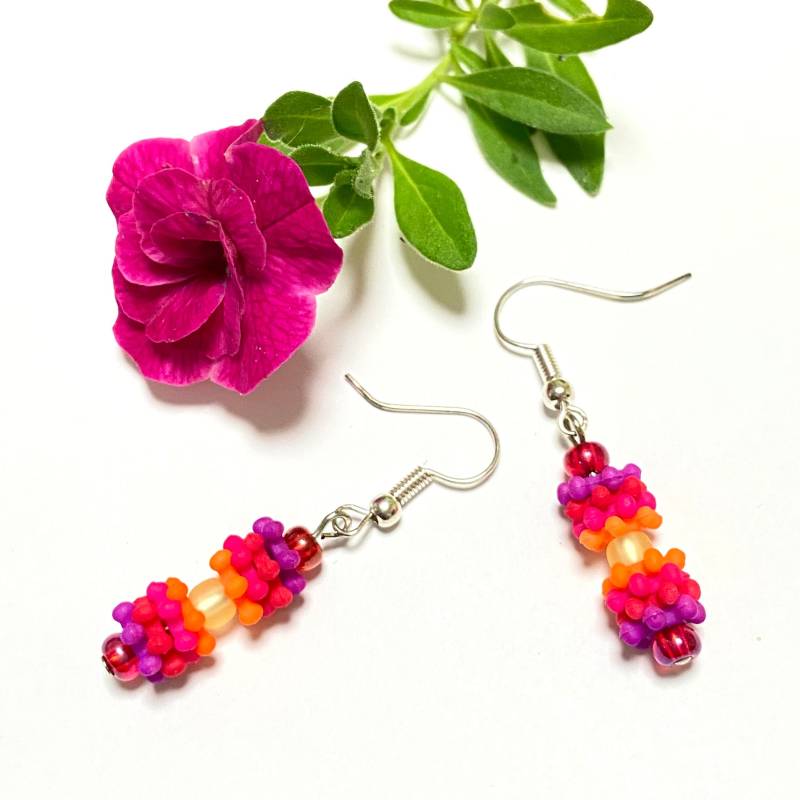 Schmuck Hängeohrringe Ohrringe Hänger - Kurz Neon Wild Bunt Silber Für Valentinstag Frau Freundin Geburtstag Geschenk Mitbringsel Ostern von subery