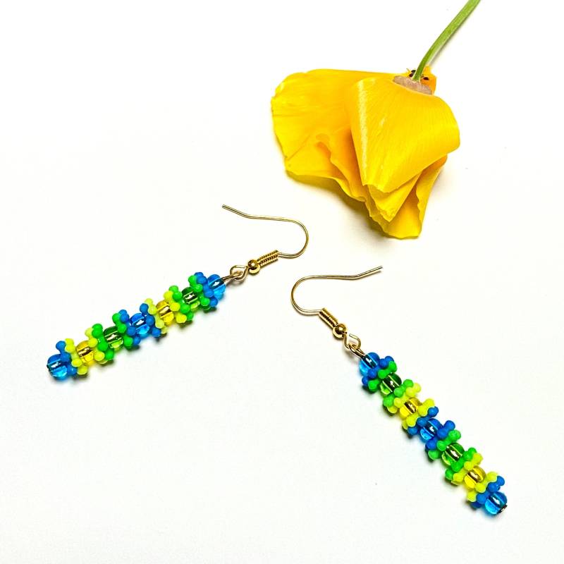 Schmuck Hängeohrringe Ohrringe Hänger - Lang Neon Wild Bunt Gold Für Valentinstag Frau Freundin Geburtstag Geschenk Mitbringsel Ostern von subery