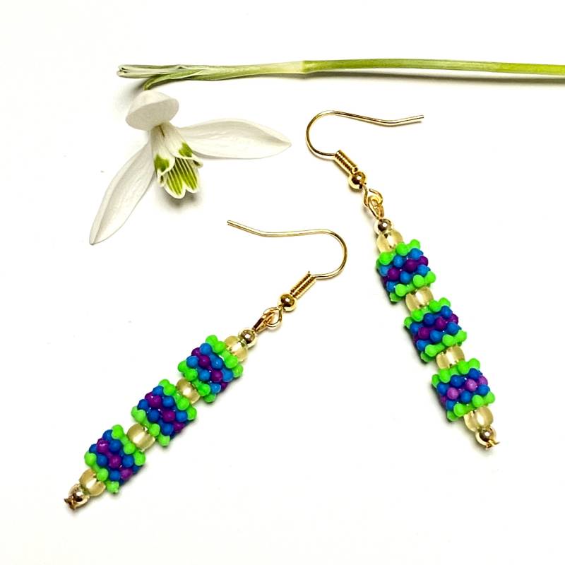 Schmuck Hängeohrringe Ohrringe Hänger - Lang Neon Wild Bunt Gold Für Valentinstag Frau Freundin Geburtstag Geschenk Mitbringsel Ostern von subery