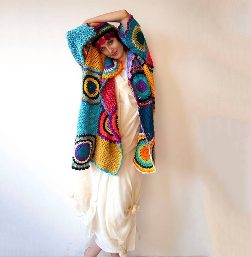 Plus Size Strickjacke/Plus Pullover/Regenbogen Pullover/Strickjacke/Boho Xxl Kleidung/Hippie Cardigan - Made To Order von subrosa123