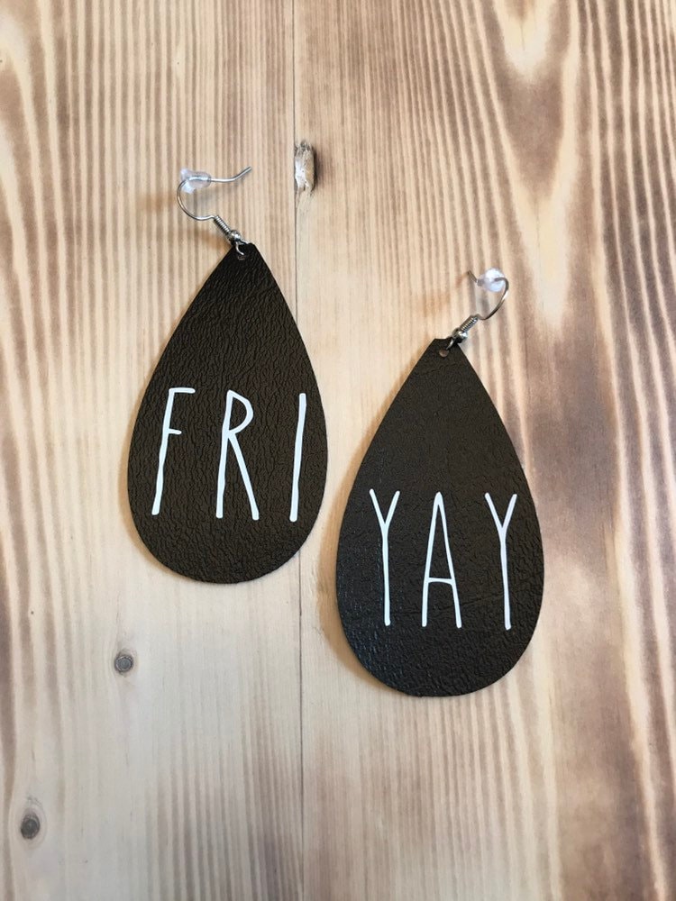 Fri Yay Ohrringe/Fri Yay/Tropfen Ohrringe/Tränenohrringe/Kunstleder Ohrringe/Wunderliche Ohrringe Fri Yay Ohrringe/Fri Yay/Tropfen Ohrringe/Tränenohrringe/Kunstleder Ohrringe/Wunderliche Ohrringe von suchfungoods
