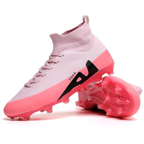 sudorun Fußballschuhe Kinder Kunstrasen Fussballschuhe Hallenschuhe Für Jungen Mädchen AG FG TF Turf Trainingsschuhe (Dew,Kinder 2309 AG Rosa_33) von sudorun
