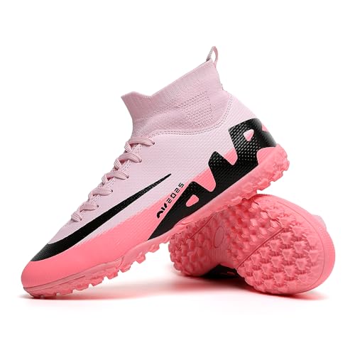 sudorun Kunstrasen Fussballschuhe Herren Turf Fußballschuhe Hallenschuhe Für Jungen High Top TF Trainingsschuhe Indoor (Dw,2309T TF Fen_46) von sudorun