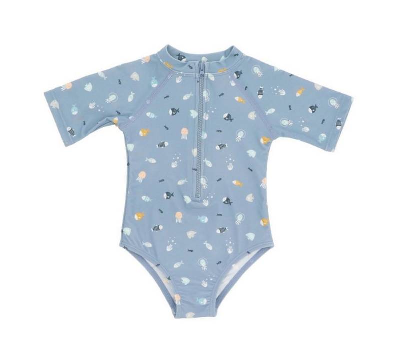 suebidou Badeanzug Badeanzug mit Reißverschlus Kurzarm UPF 50+ versch. Farben kreatives Design, UV-Schutz UPF 50+ von suebidou