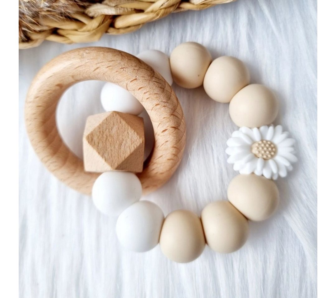 suebidou Beißring Baby Beißring aus Naturholz und Silikon von suebidou