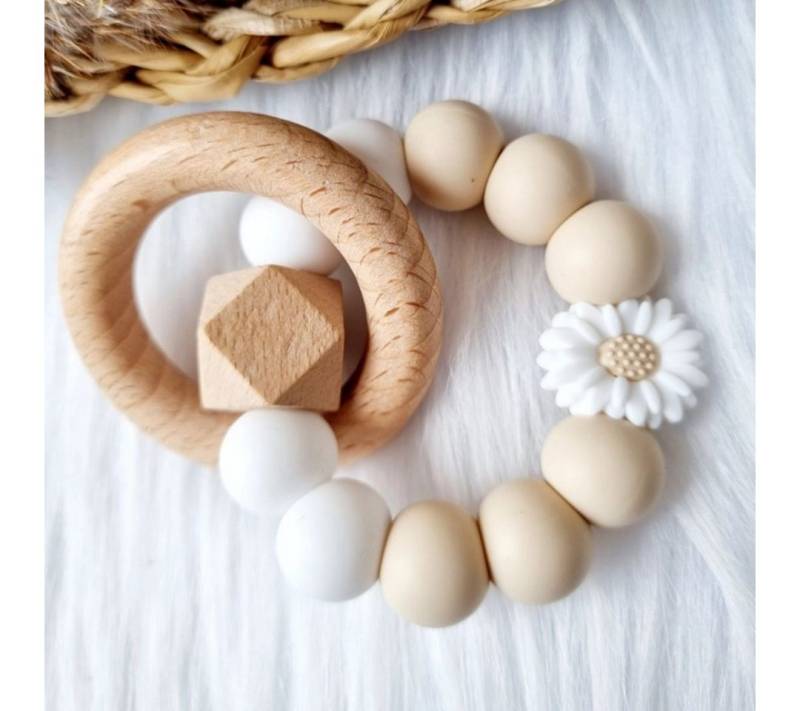 suebidou Beißring Baby Beißring aus Naturholz und Silikon von suebidou