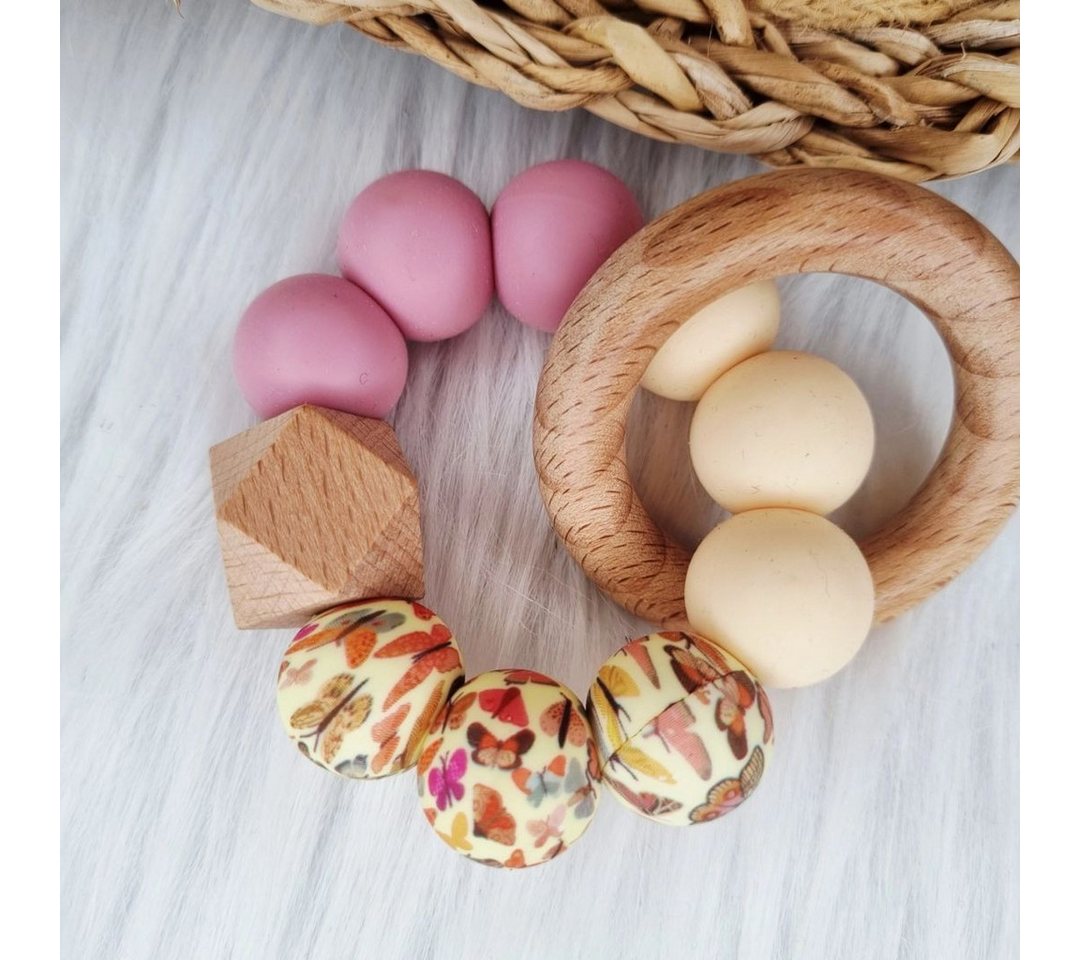 suebidou Beißring Baby Beißring aus Naturholz und Silikon von suebidou