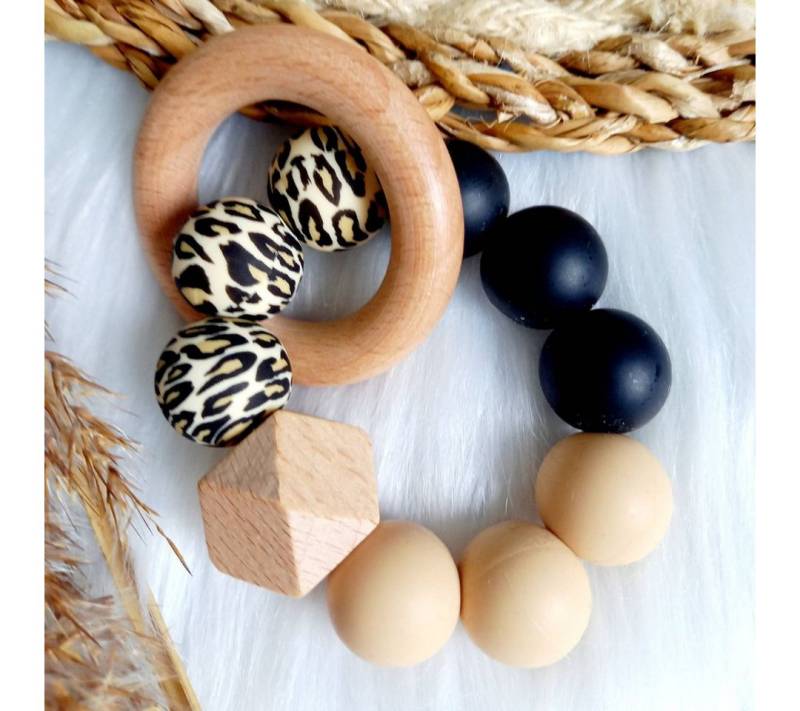 suebidou Beißring Baby Beißring aus Naturholz und Silikon von suebidou