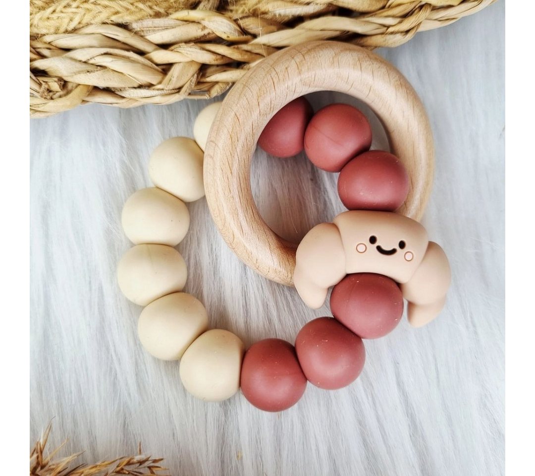 suebidou Beißring Baby Beißring aus Naturholz und Silikon von suebidou