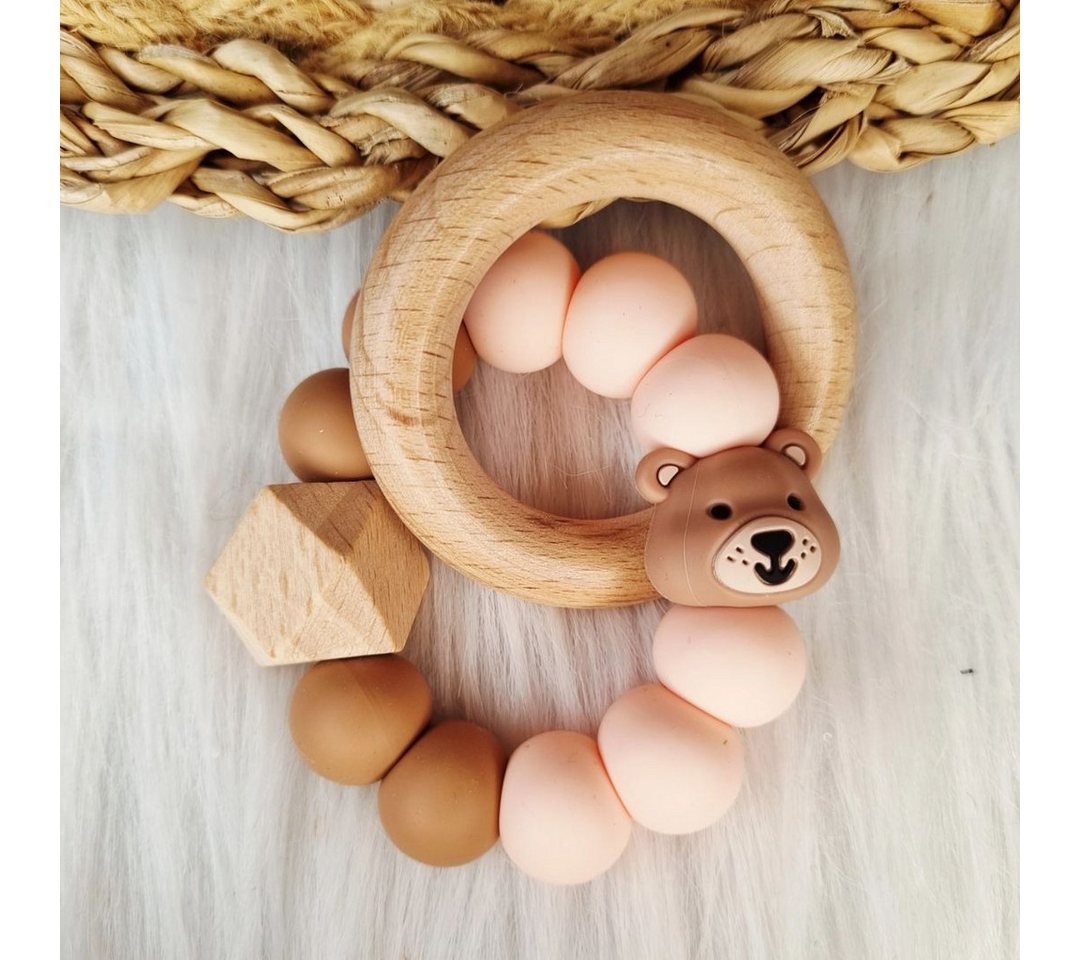 suebidou Beißring Baby Beißring aus Naturholz und Silikon von suebidou