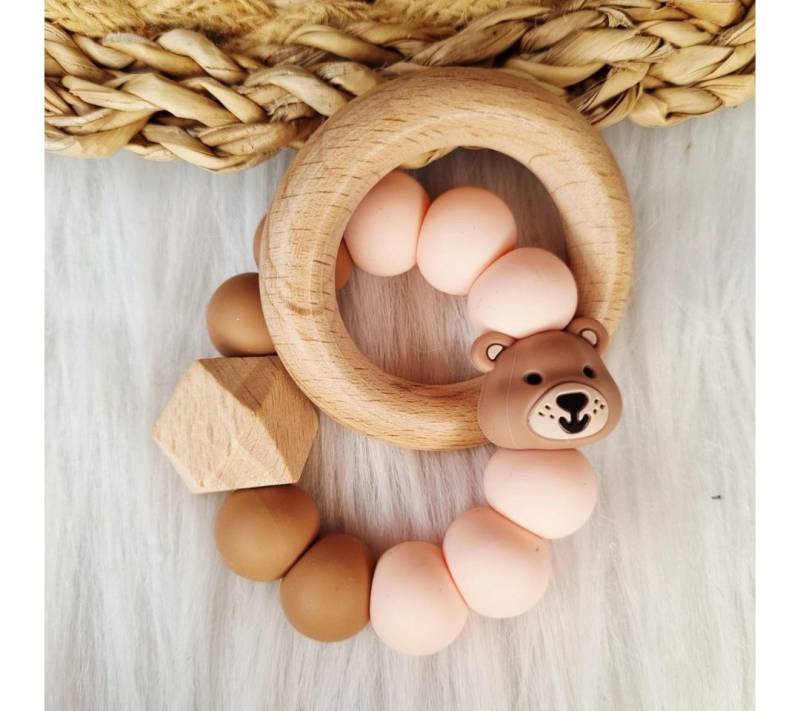 suebidou Beißring Baby Beißring aus Naturholz und Silikon von suebidou