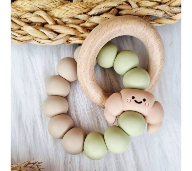 suebidou Beißring Baby Beißring aus Naturholz und Silikon von suebidou
