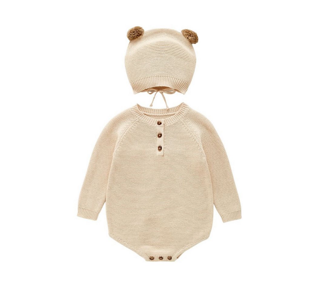 suebidou Body Baby Feinstrickbody aus Baumwolle mit süßer Mütze (2er Set, 1 Body und 1 Mütze) nachhaltig, kreativ von suebidou