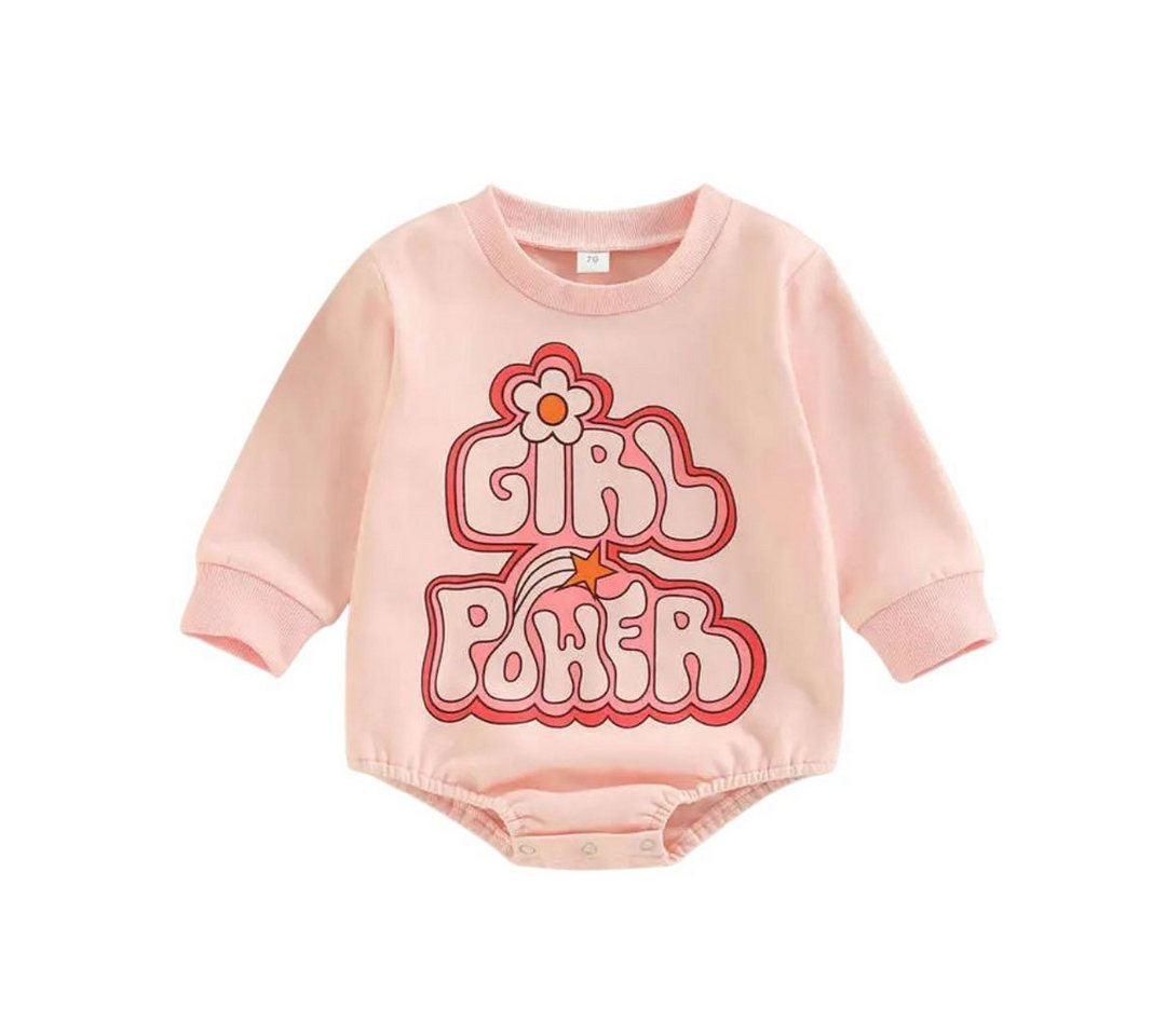 suebidou Body Baby & Kleinkind Langarm Onepiece Girl Power" rosa weich und bequem Sweatshirt-Look" von suebidou