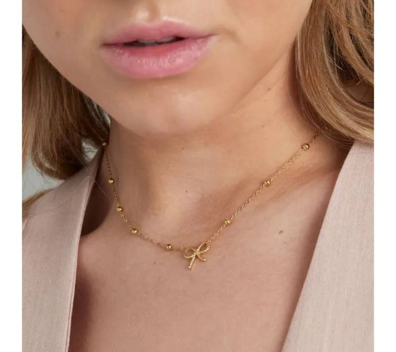 suebidou Edelstahlkette Damen Halskette 'Bow and Balls' gold von suebidou