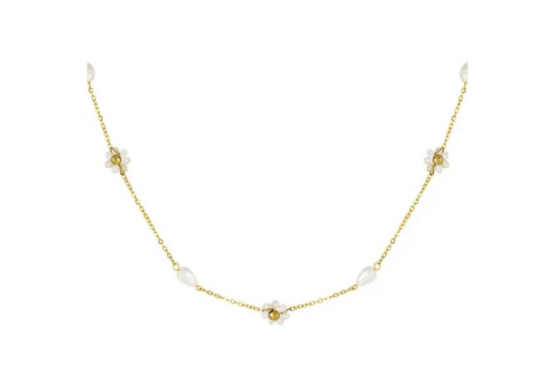 suebidou Edelstahlkette Damen Halskette 'Flowers' mit Perlenanhängern von suebidou