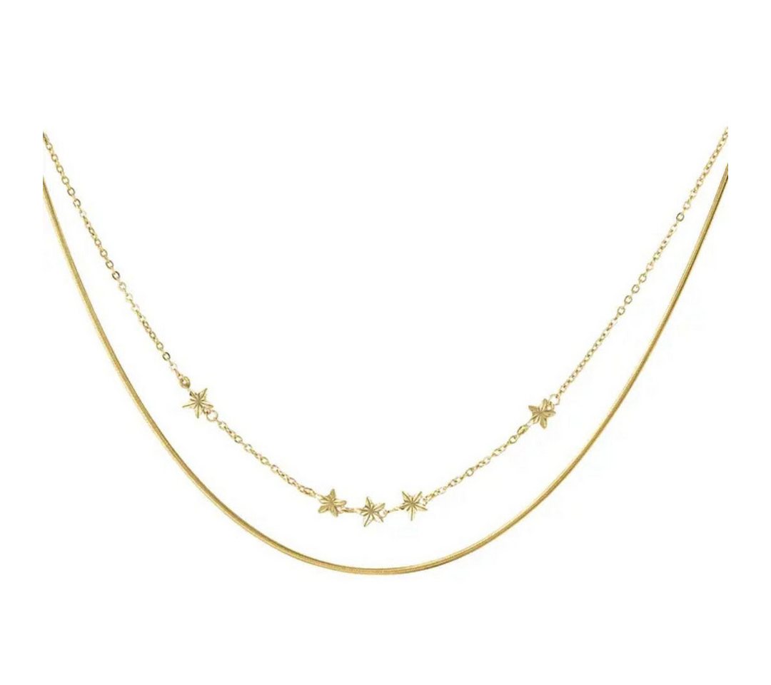 suebidou Edelstahlkette Damen Halskette Layer Sterne gold suebidou Edelstahlkette Damen Halskette Layer Sterne gold von suebidou