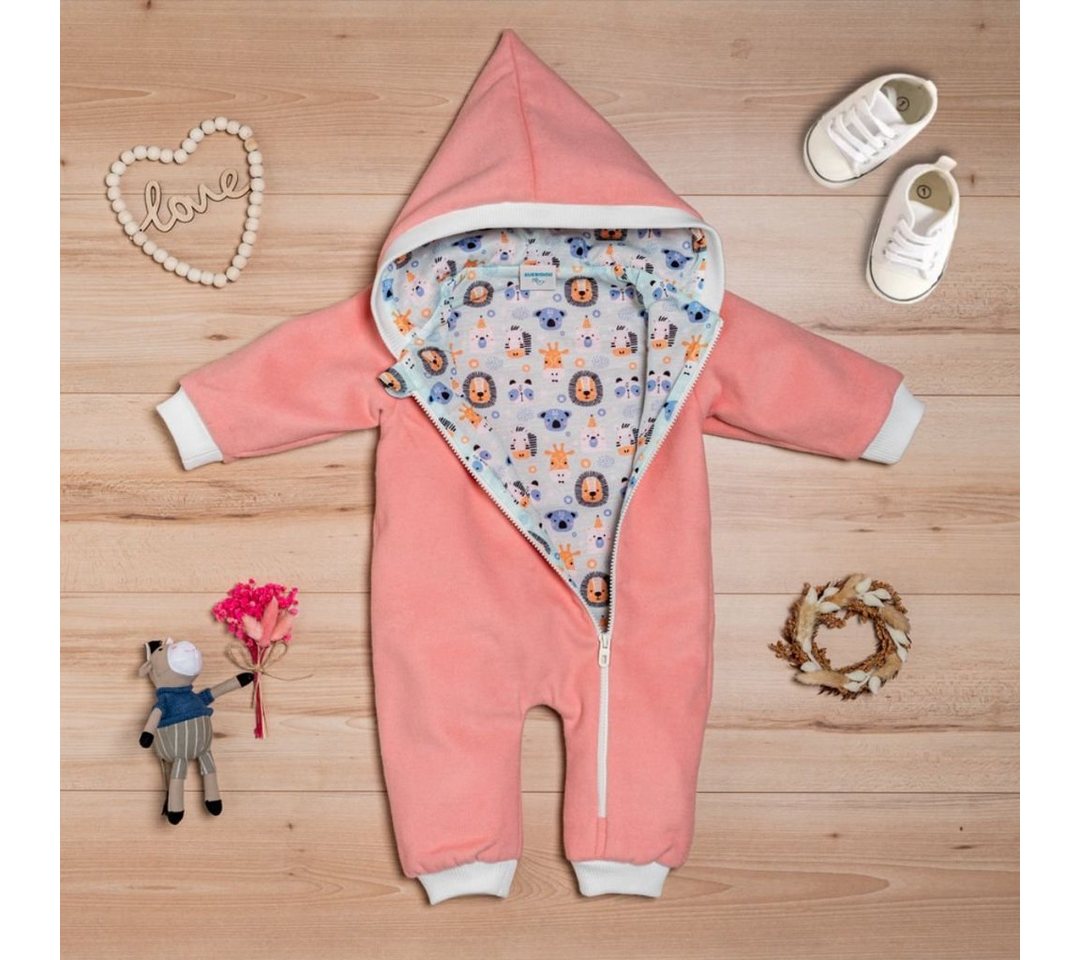 suebidou Fleeceoverall Wollfleece Overall mit Zwergenkapuze Wagenanzug Baby Overall von suebidou