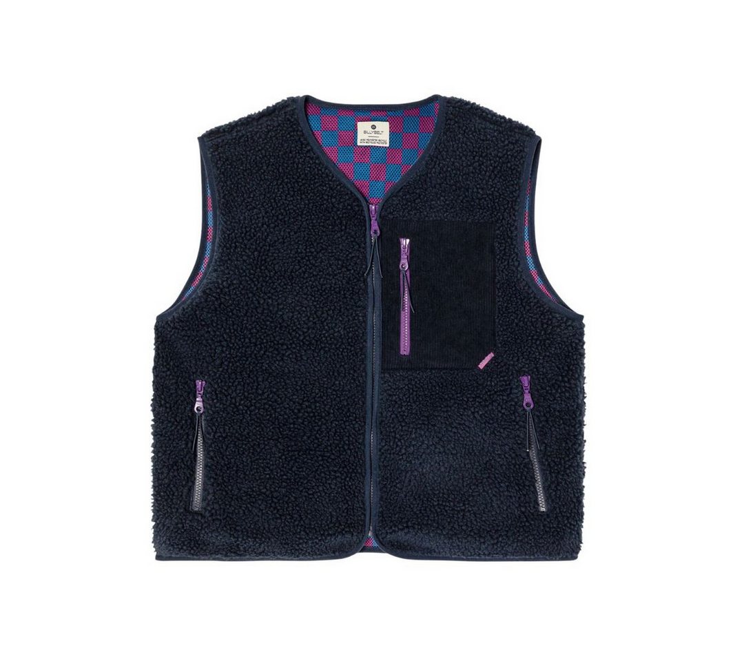 suebidou Fleeceweste Stylishe Sherpa Teddyfell Damen Weste mit Farbakzenten nachhaltig, kreativ, unifarben, mit Kontrastakzenten von suebidou