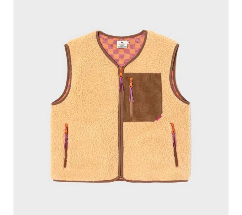 suebidou Fleeceweste Stylishe Sherpa Teddyfell Damen Weste mit Farbakzenten nachhaltig, kreativ, unifarben, mit Kontrastakzenten suebidou Fleeceweste Stylishe Sherpa Teddyfell Damen Weste mit Farbakzenten nachhaltig, kreativ, unifarben, mit Kontrastakzenten von suebidou