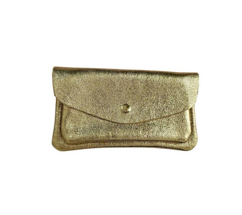suebidou Geldbörse Brieftasche aus Leder mit 2 Taschen gold von suebidou