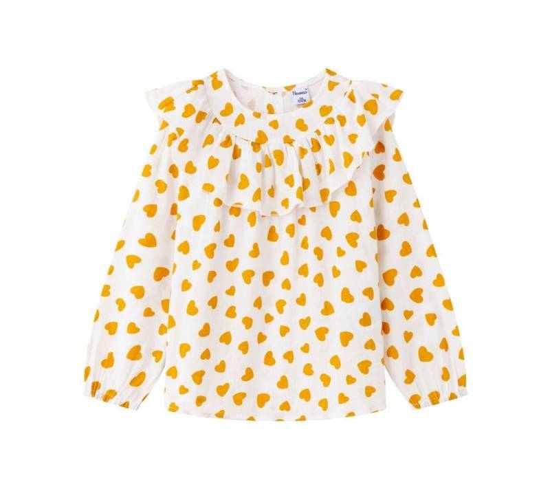 suebidou Klassische Bluse Bluse mit Herzmuster und Rüschen Oberteil für Mädchen Shirt langarm von suebidou