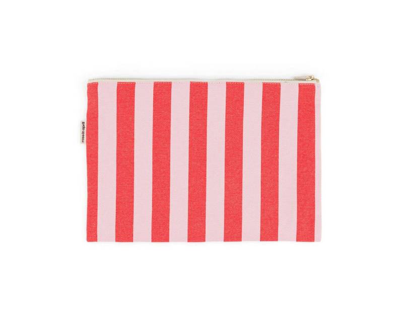 suebidou Kulturbeutel Lili Clutch mit Streifen tomate/candy pink von suebidou