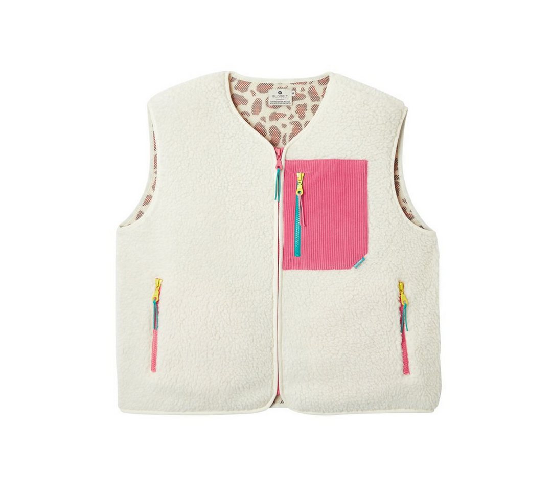 suebidou Kurzweste Stylishe Sherpa Teddyfell Damen Weste beige mit Farbakzenten von suebidou