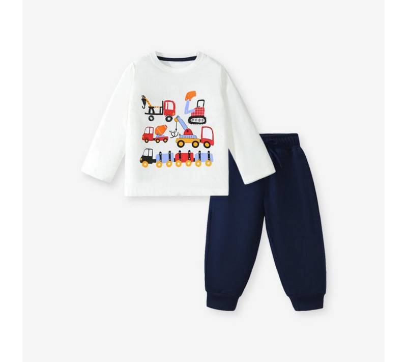suebidou Langarmshirt & Hose Cooles Set Longsleeve und Jogger für Jungen mit witzigem Print Set Longsleeve und Hose mit coolem Print, weich und bequem von suebidou