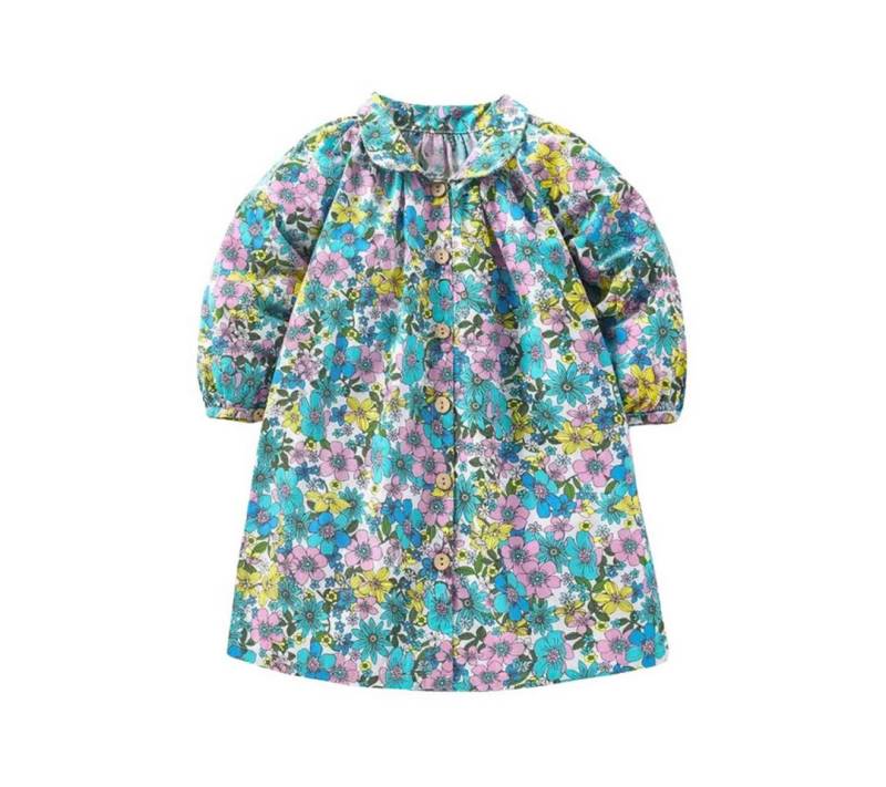 suebidou Midikleid Blumenkleid Blusenkleid für Mädchen Langarm mit Kragen Kragen von suebidou