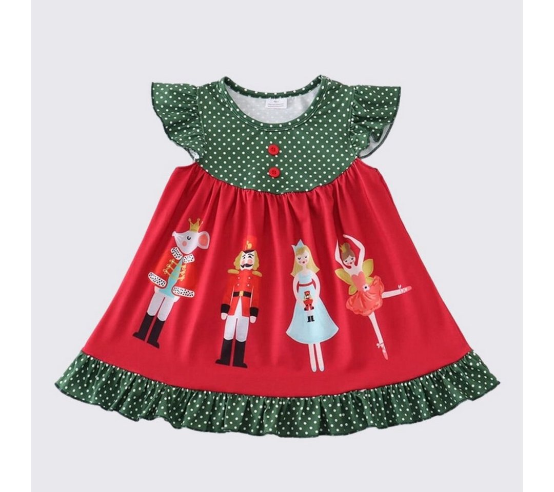 suebidou Midikleid Weihnachtskleid Mädchen Kleid mit weihnachtlichem Charme Nussknacker von suebidou