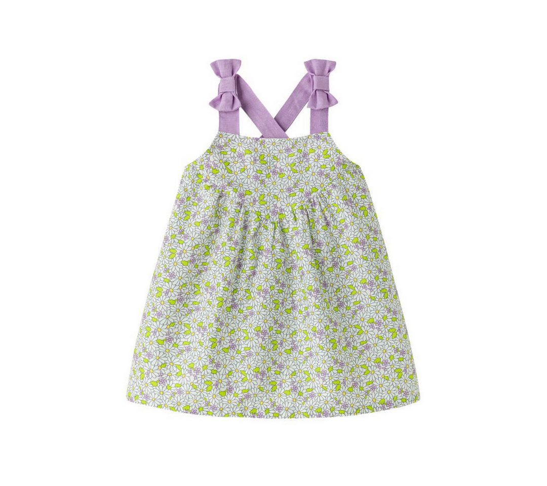 suebidou Midikleid süßes Mädchenkleid Sommerkleid Blumenmuster mit Kontrast-Trägern kleine Schleifen an den Trägern von suebidou