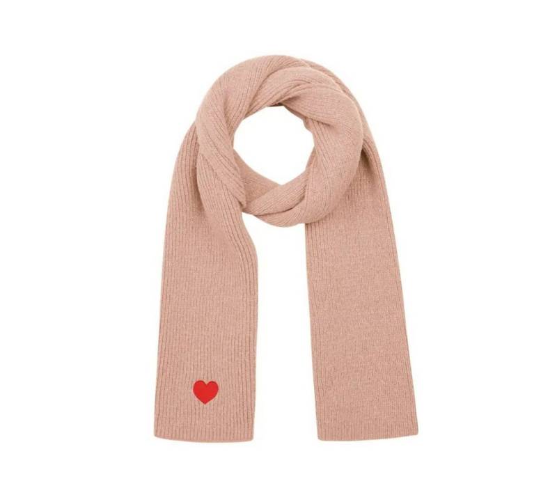 suebidou Modeschal Unifarbener Winterschal Damen mit Herzapplikation Oversized, (1 Schal), Feinstrick unifarben mit Herzstickerei von suebidou