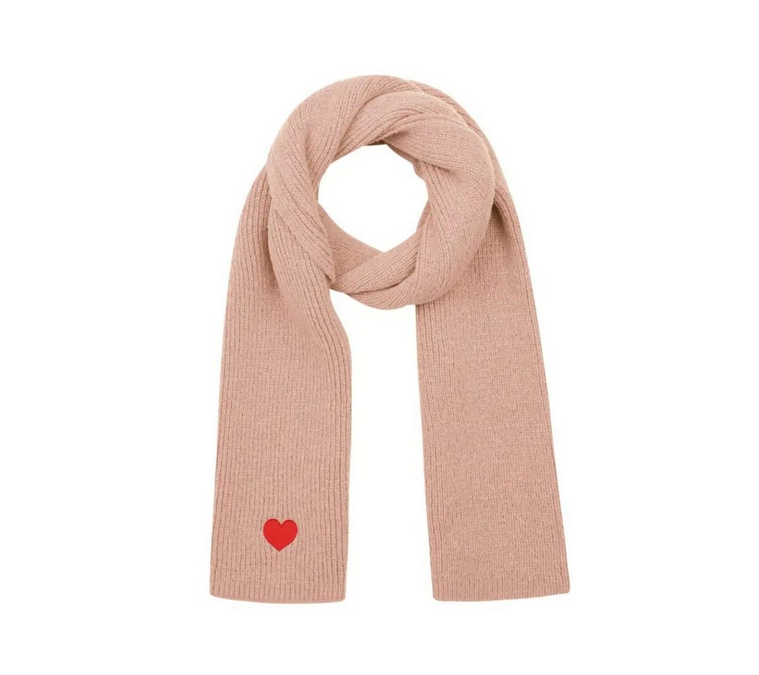 suebidou Modeschal Unifarbener Winterschal Damen mit Herzapplikation Oversized, (1 Schal), Feinstrick unifarben mit Herzstickerei von suebidou