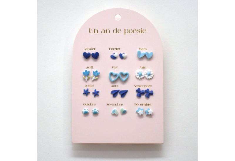 suebidou Ohrring-Set 12 Monate á 1 Paar Ohrringe als Set - 12 Paar Ohrringe für Mädchen von suebidou