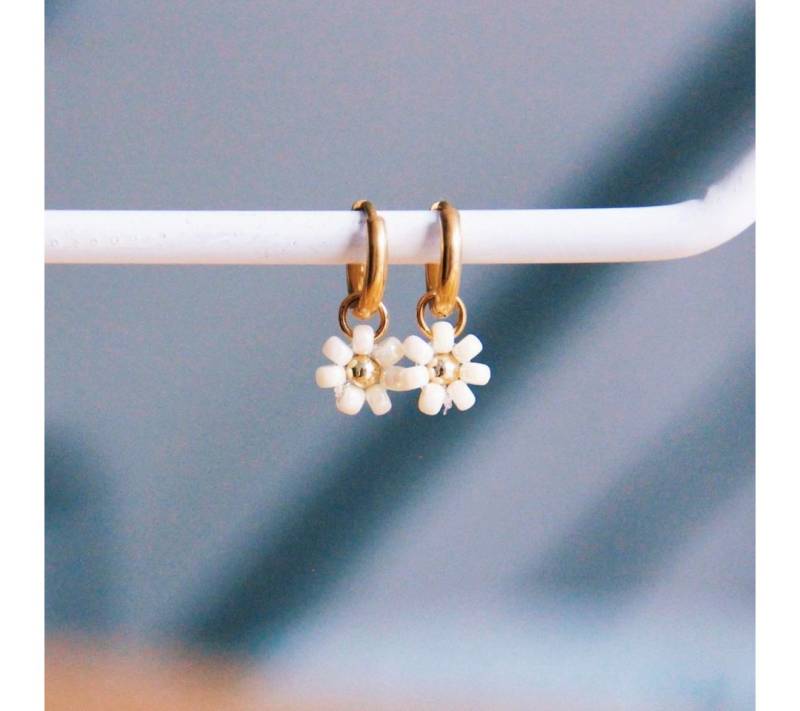 suebidou Paar Creolen Damen Ohrringe 10 mm mit Anhängern aus Premium Edelstahl vergoldet (1 Paar Creolen mit Anhänger), nachhaltig, kreativ von suebidou