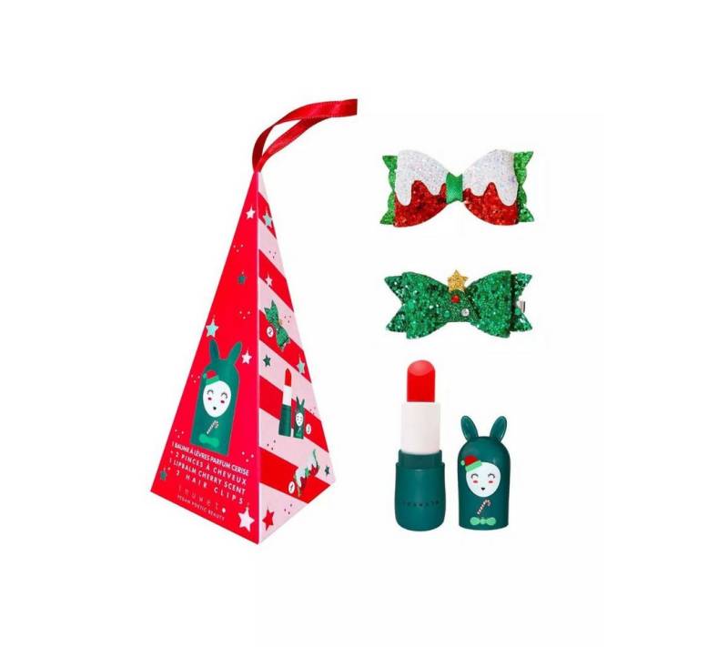 suebidou Pflege-Geschenkset Geschenkbox 'X-Mas Cone Bunny' mit Lippenbalsam und Haarklammern, nachhaltig, kreativ von suebidou