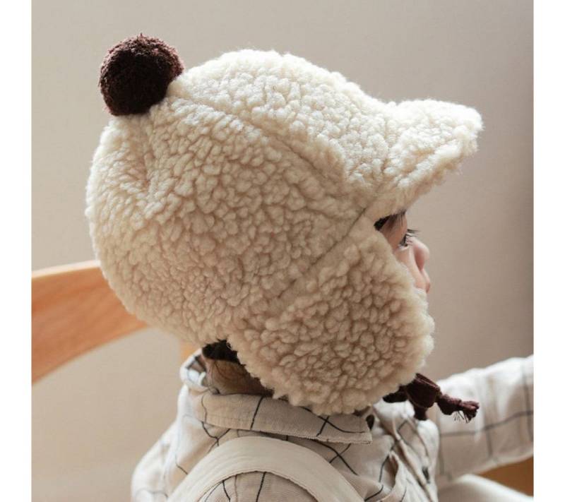 suebidou Plüschmütze Baby und Kleinkind Mütze Cap mit Ohrenschützern Teddyplüsch Teddyfell, Plüsch, wärmend, atmungsaktiv, supersüß von suebidou