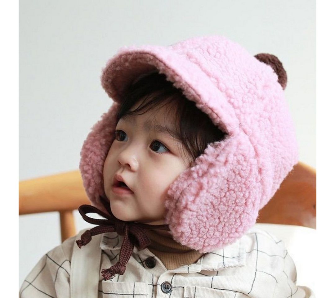 suebidou Plüschmütze Baby und Kleinkind Mütze Cap mit Ohrenschützern Teddyplüsch Teddyfell, Plüsch, wärmend, atmungsaktiv, supersüß von suebidou