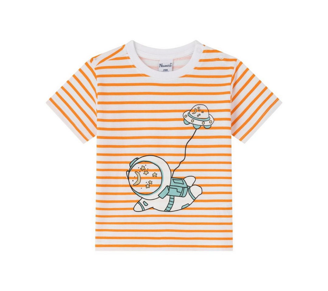 suebidou Print-Shirt Jungen T-Shirt Kurzarmshirt Freizeitshirt gestreift mit witzigem Print gestreift, mit Print von suebidou