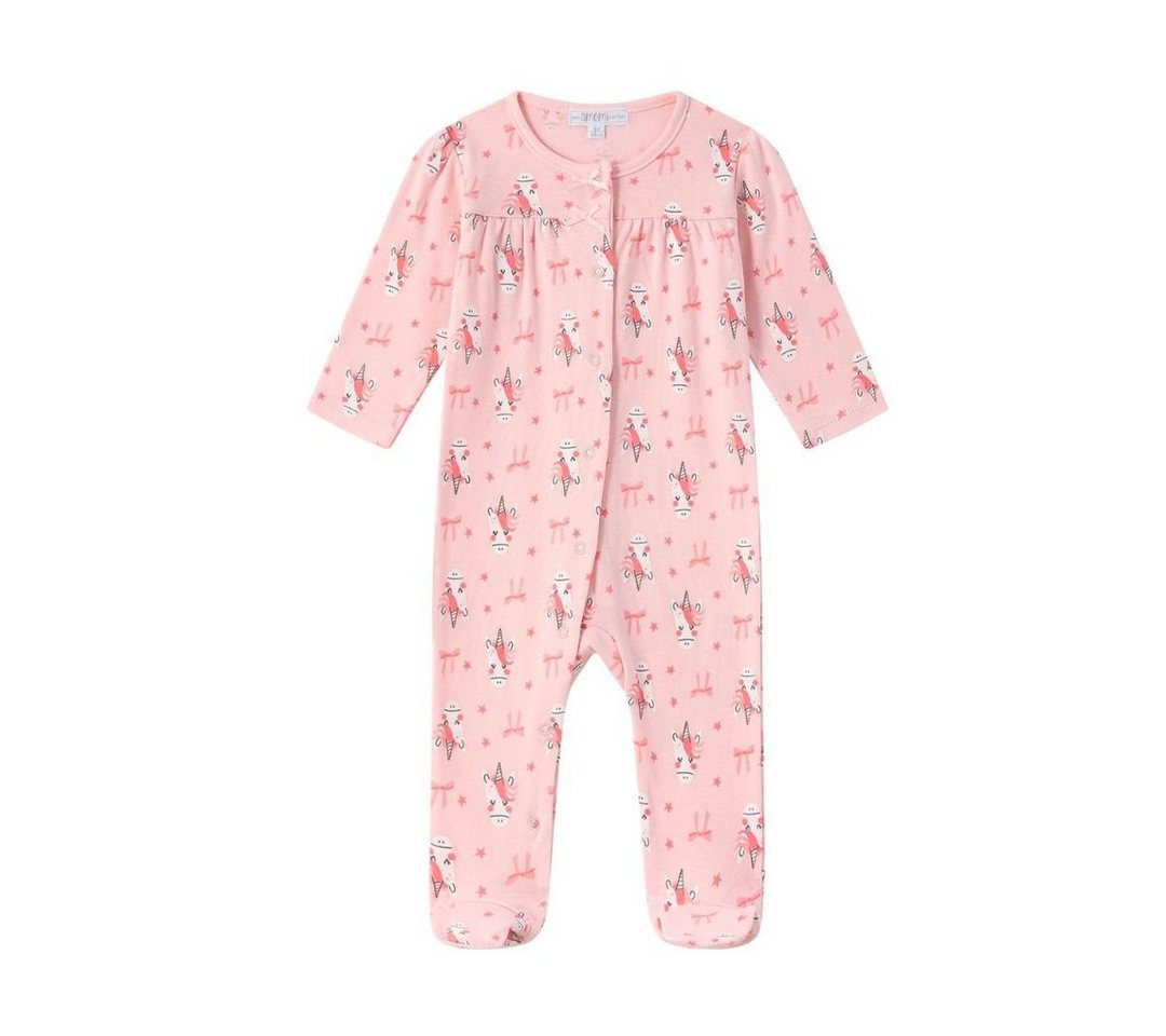 suebidou Pyjama Schlafanzug mit Füßen für Mädchen Baby Schlafoverall rosa von suebidou