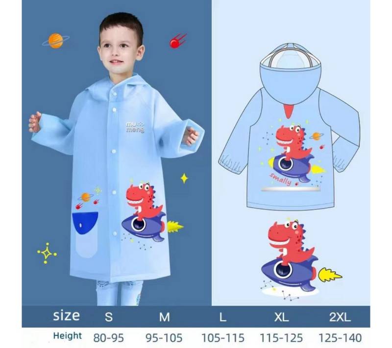 suebidou Regenjacke Kinder Regenmantel mit Kapuze Regencape mit Cartoon Print mit Kapuze und transparenter Krempe von suebidou