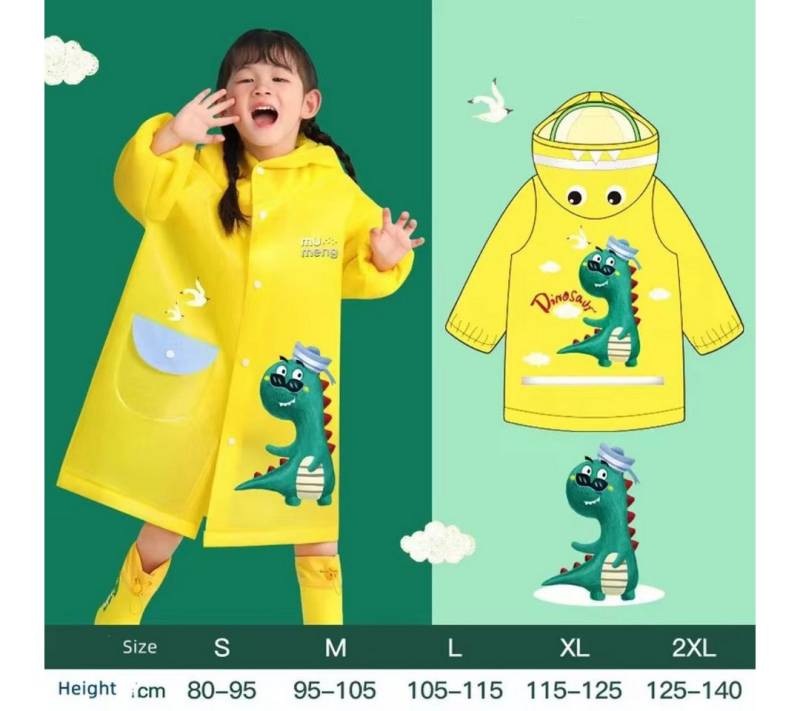 suebidou Regenjacke Kinder Regenmantel mit Kapuze Regencape mit Cartoon Print mit Kapuze und transparenter Krempe von suebidou