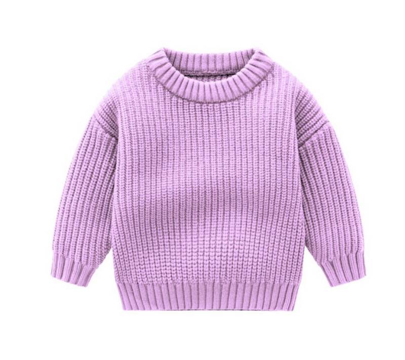 suebidou Rundhalspullover Kinder Grobstrick Pullover 'Loose' wärmend Strickpulli versch.Farben (1 Pullover) unifarben, in beige mit bunten Punkten von suebidou